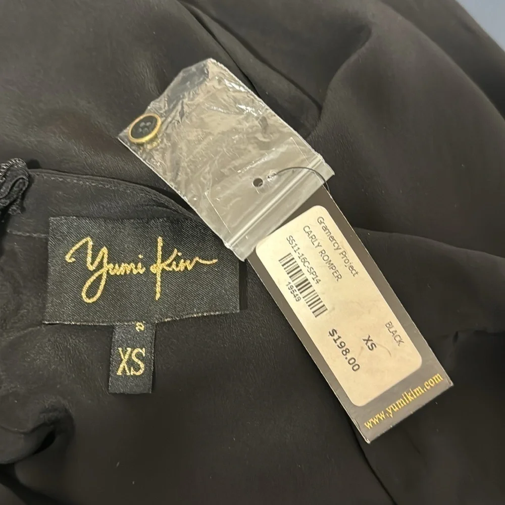 Yumi Kim Carly Romper Women's XS Black 100% Silk NWT Pockets‎ - Picture 10 of 14